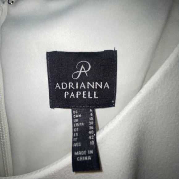 White Adrianna Papell Dress with ruffles Fully lined - Picture 5 of 5